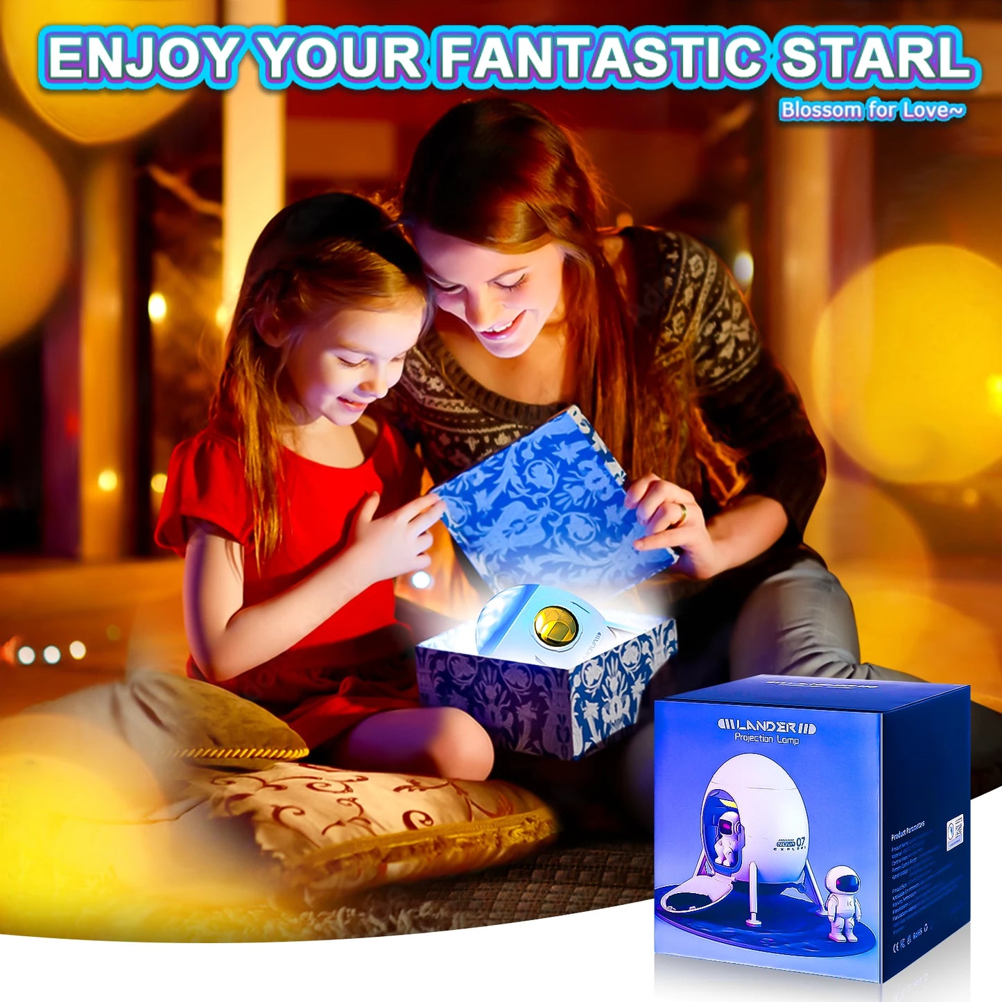 Projetor De Luz Noturna Para Quarto Cor Ajustável