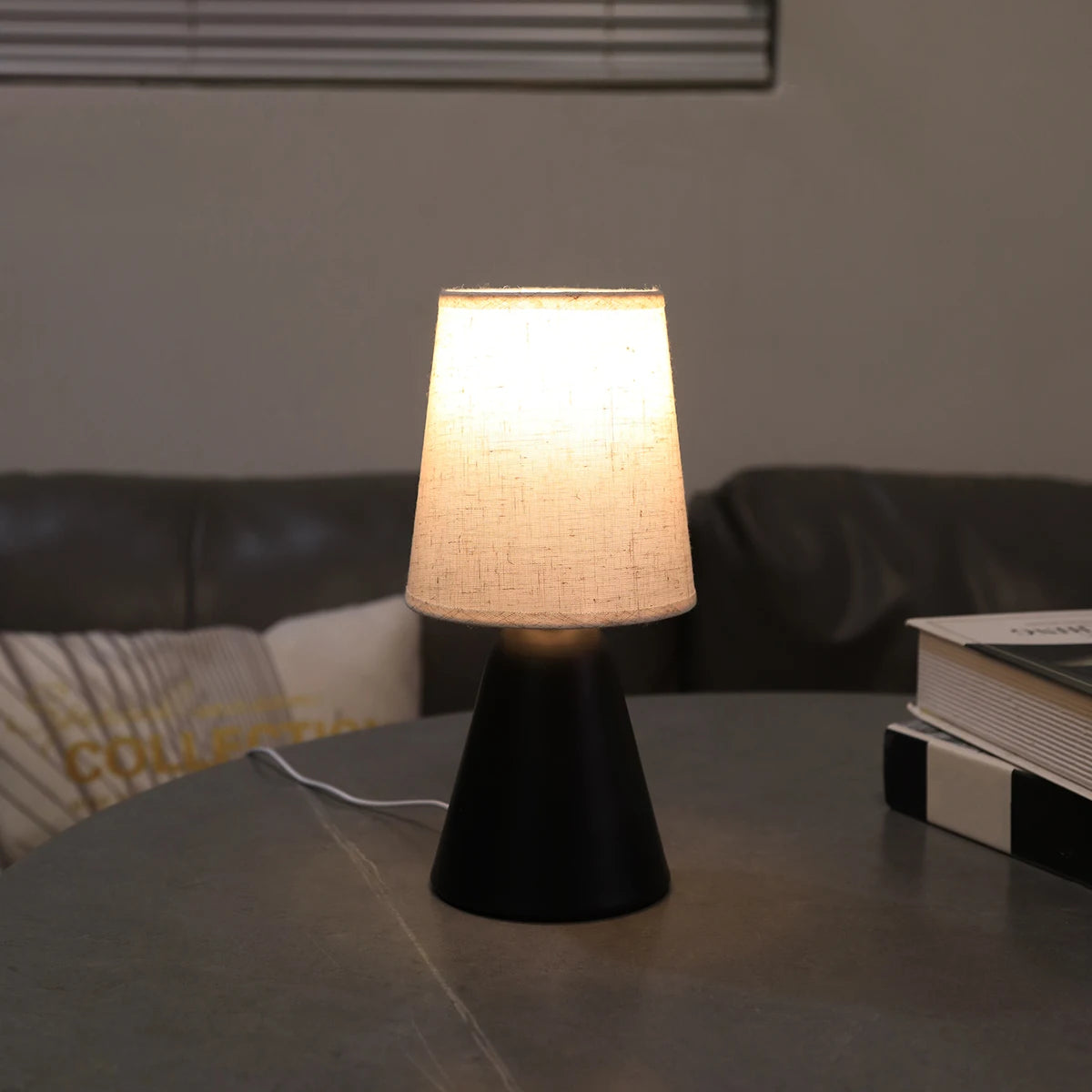 Candeeiro De Mesa LED Moderno Linho Para Quarto
