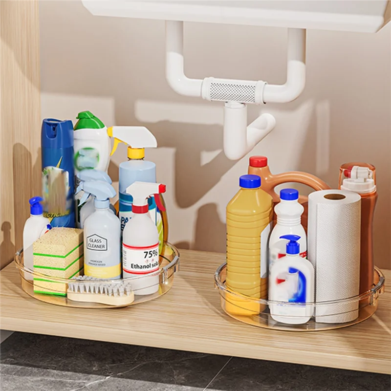 Organizador Lazy Susan Transparente Otimiza Armário