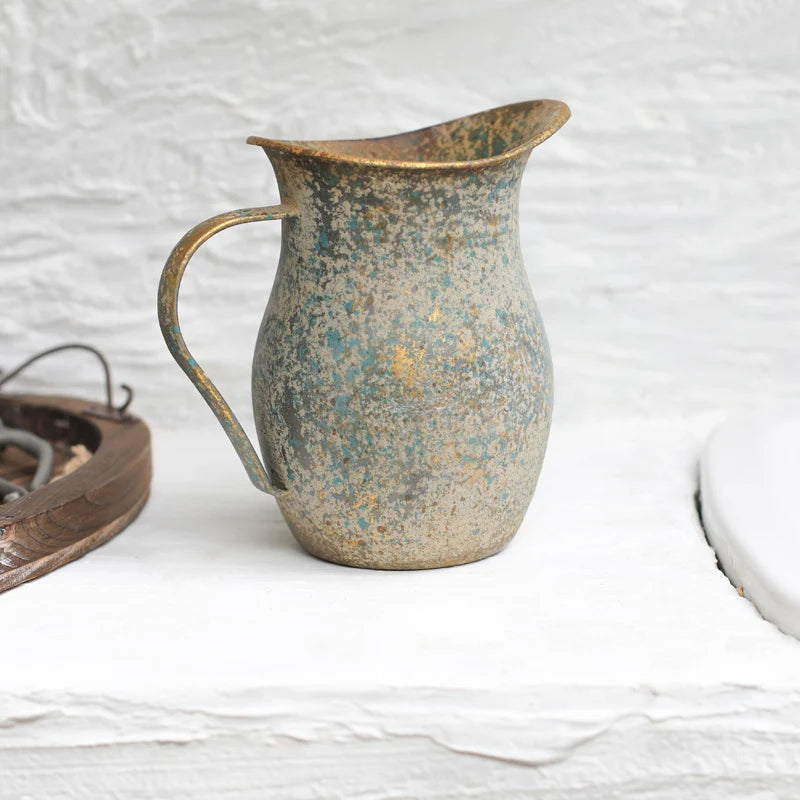 Vaso Decorativo de Metal para Jardim Vintage Francês