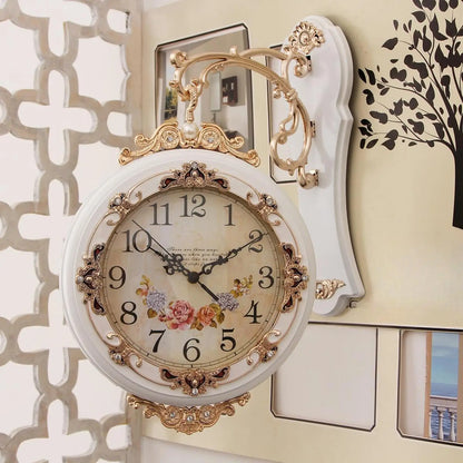 Relógio De Parede Dupla Face Para Escritório Silencioso