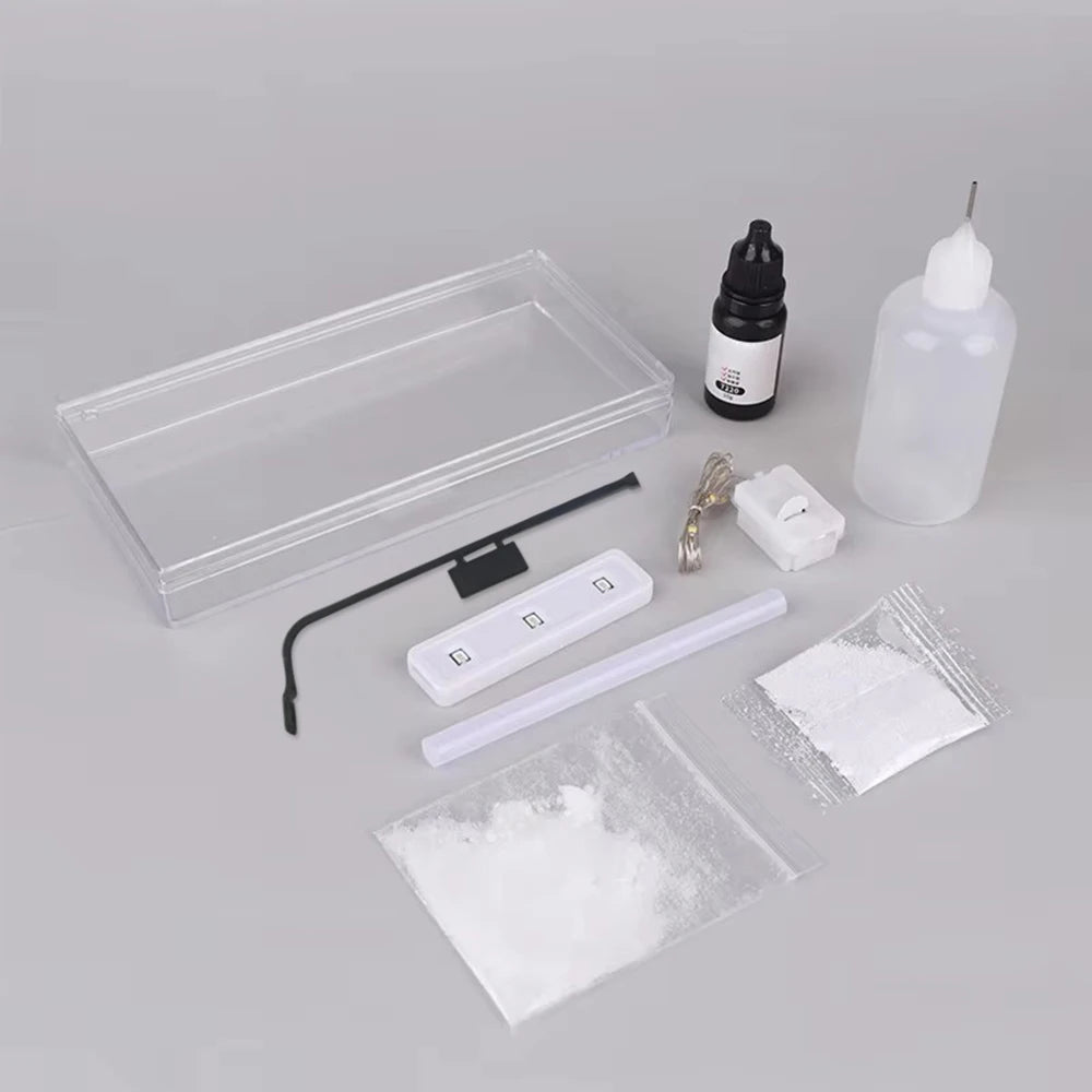 Iluminação Decorativa LED Para Mesa Com Neve Artesanal