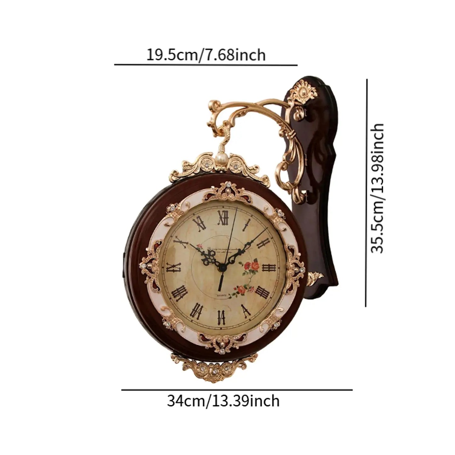 Relógio De Parede Dupla Face Para Escritório Silencioso