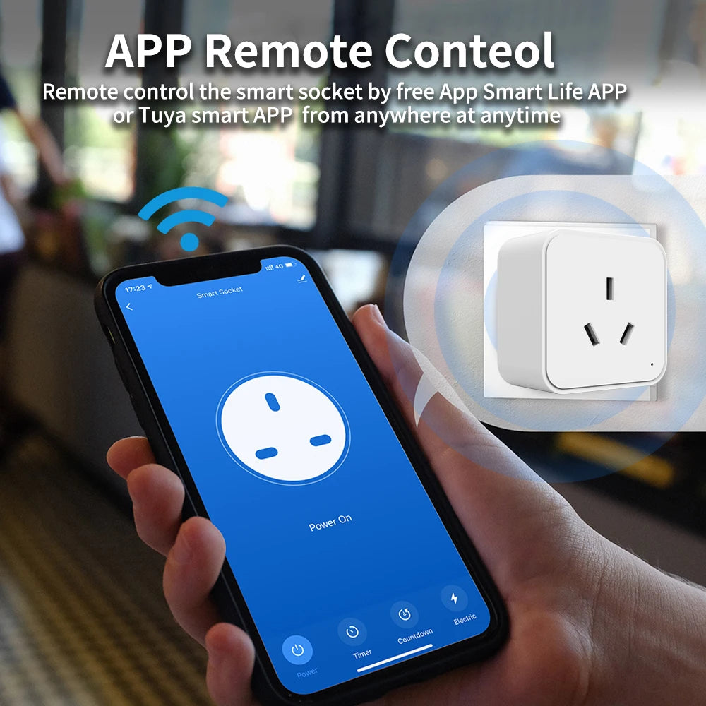 Tomada Inteligente WiFi Para Casa Com Temporizador AU
