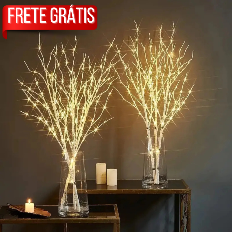 Luzes De Bétula Com Ramos Para Decoração Interna E Externa Com 20 LEDs Alimentadas Por Pilhas