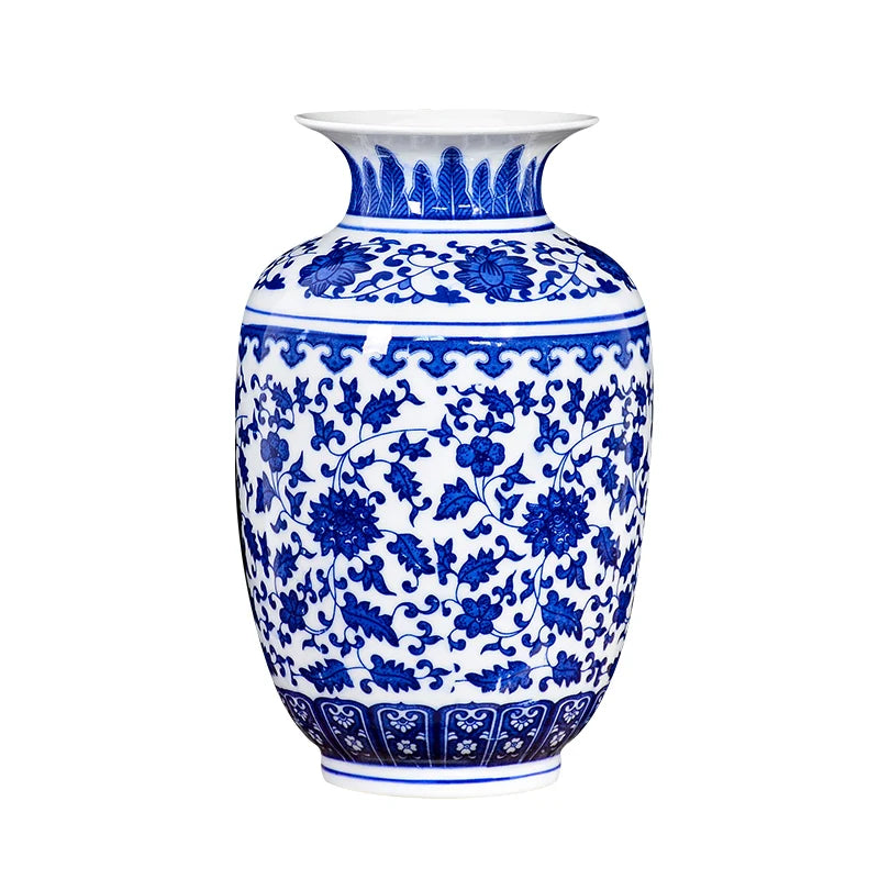 Vaso para Sala Cerâmica Jingdezhen Azul Decorativo