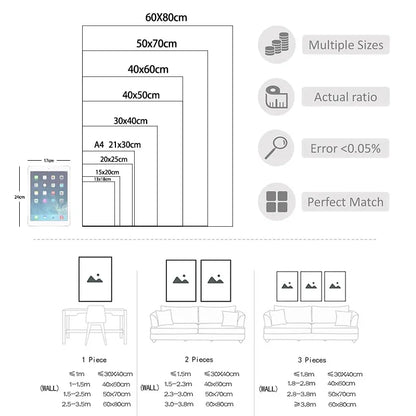 Pintura Para Sala De Estar Abstrata Nórdica Contemporânea
