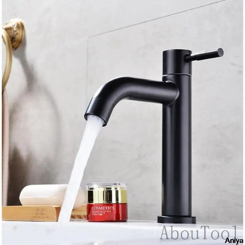 Torneira Cachoeira Para Banheiro Em Aço Inoxidável Preto