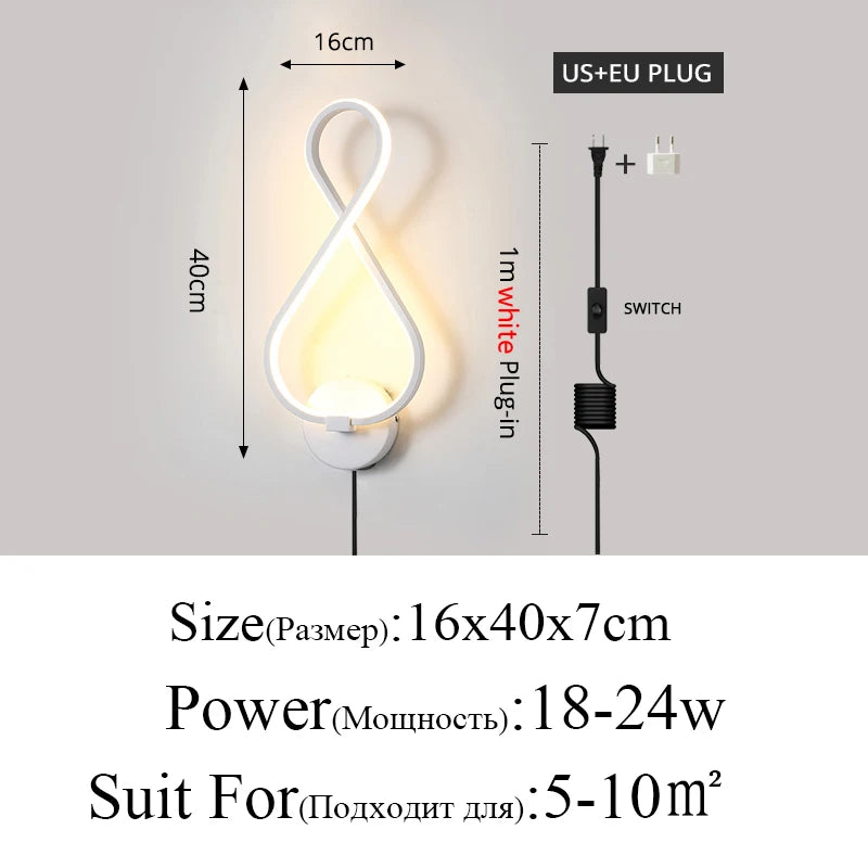 Lâmpada De Parede Minimalista Para Sala LED