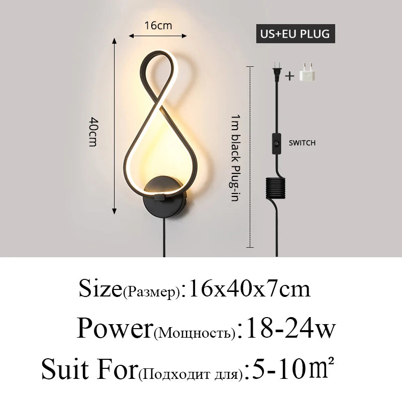 Lâmpada De Parede Minimalista Para Sala LED