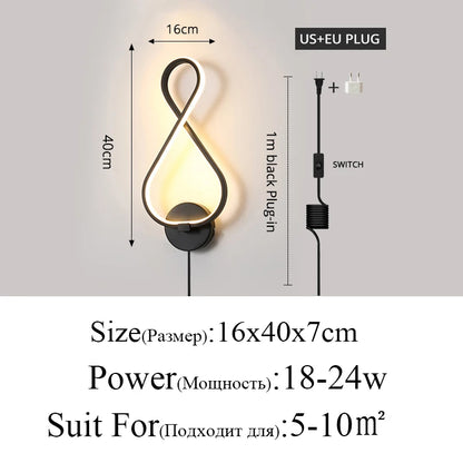 Lâmpada De Parede Minimalista Para Sala LED