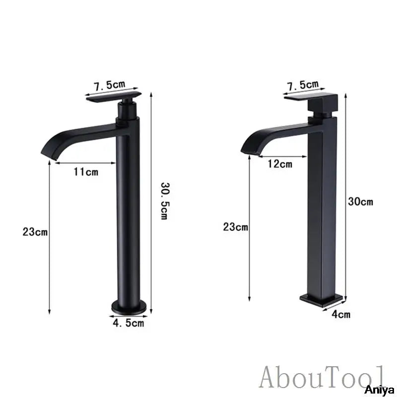 Torneira Cachoeira Para Banheiro Em Aço Inoxidável Preto