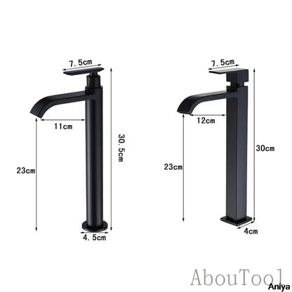 Torneira Cachoeira Para Banheiro Em Aço Inoxidável Preto