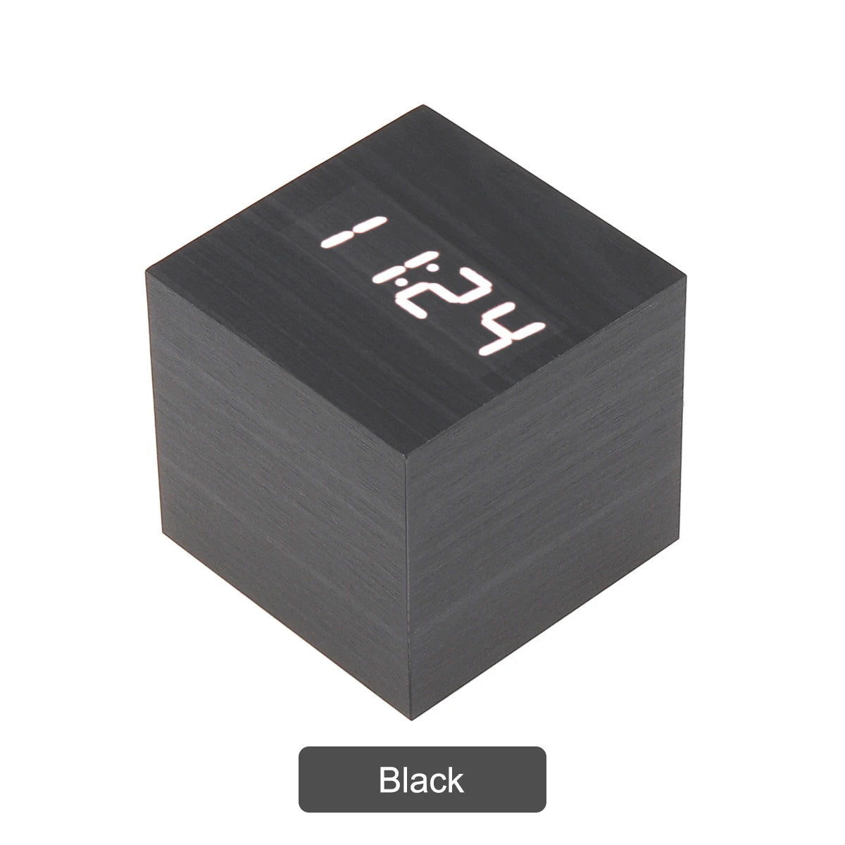 Despertador LED De Madeira Quadrado Para Mesa Com Voz