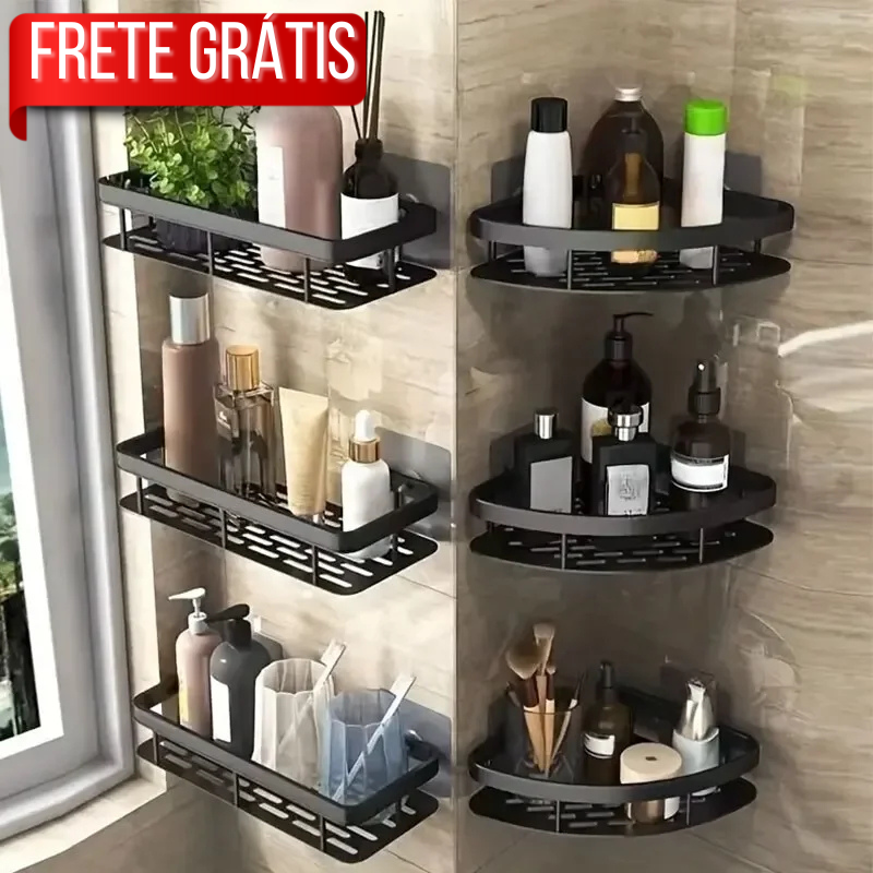 Prateleira Suporte Porta Shampoo Banheiro Cozinha Instalação com Adesivo ProFix