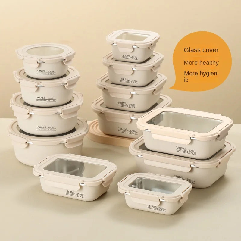 Recipiente Hermético Em Aço Inoxidável Para Refeições Multiuso