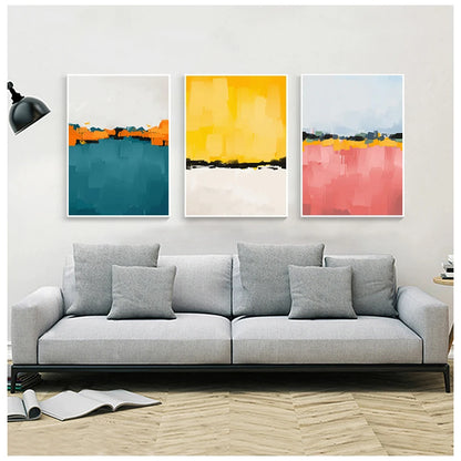 Pintura Abstrata Em Tela Para Sala Sem Moldura