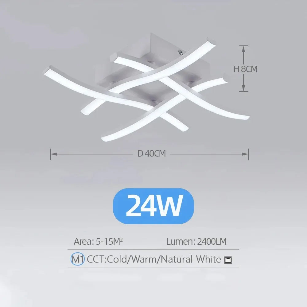 Luminária De Teto LED Variável Sala Quarto Curvo