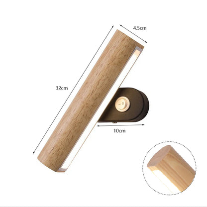 Luminária De Parede Madeira Para Sala LED Ajustável