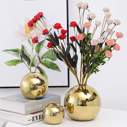 Vaso Oval de Cerâmica Decorativo Minimalista Sala Nórdica