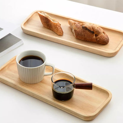Bandeja De Madeira Nogueira Maciça Retangular Chá Café