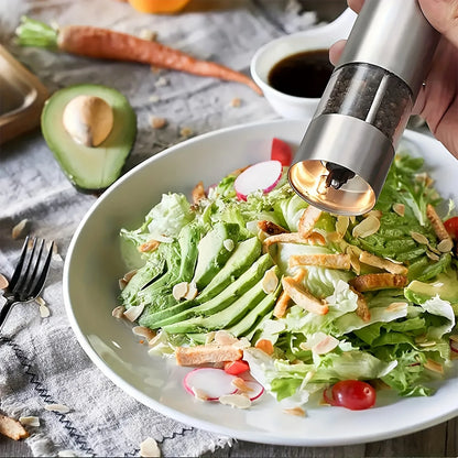 Moedor Elétrico de Pimenta em Aço Inoxidável Ajustável