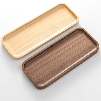 Bandeja De Madeira Nogueira Maciça Retangular Chá Café