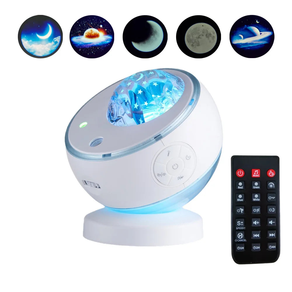 Luz Projeção Aurora LED Para Quarto Com Música