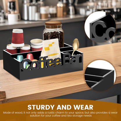 Caixas Organizadoras De Madeira Com 5 Compartimentos Para Organização E Design Moderno Para Cozinha