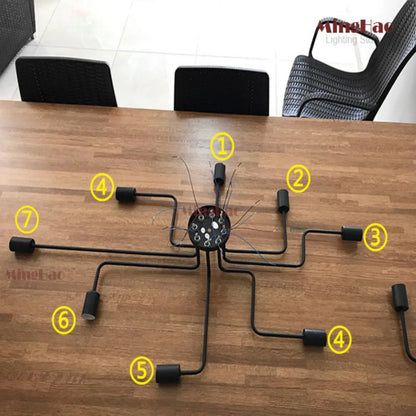 Lustre Pendente Vintage Ferro Forjado Haste Múltipla Jantar