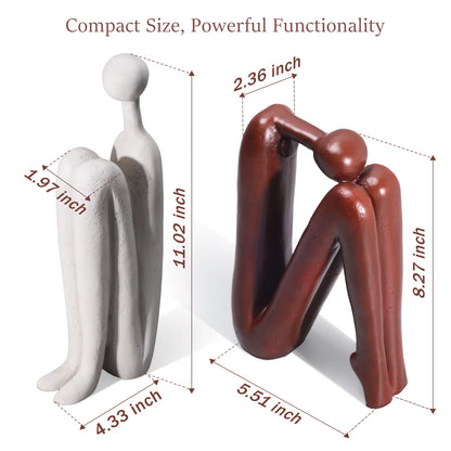 Suporte para Livros com Estatueta do Pensador em Resina Decorativa Ultracontemporânea