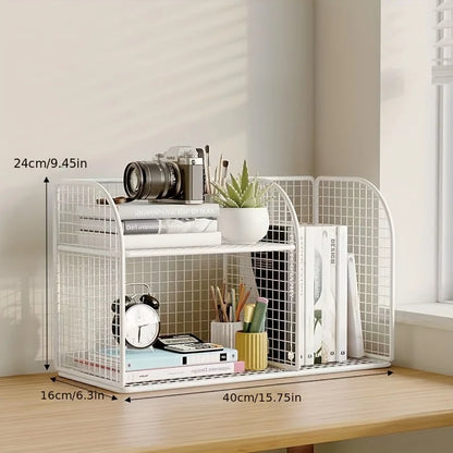 Organizador De Mesa Em Camadas De Metal Durável Para Escritório E Armazenamento Prateleiras Modulares