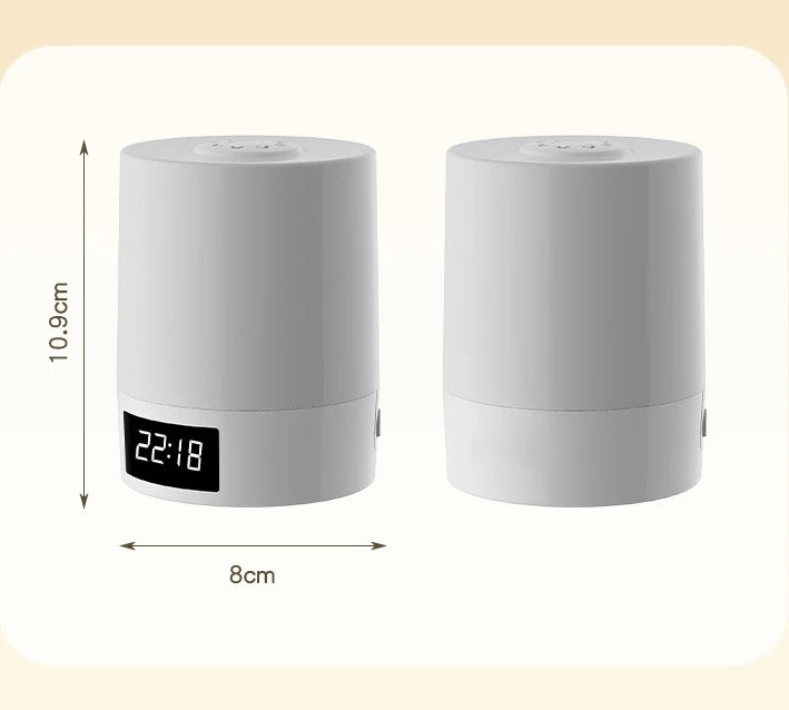 Luz Noturna Com Relógio Digital Cabeceira Quarto Regulável