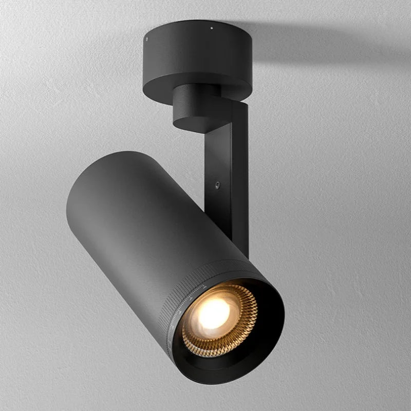 Luminária de Trilho LED COB Dimável para Teto, Spotlight com Ângulo Ajustável 10° a 55°, Sala de Jantar e Quarto