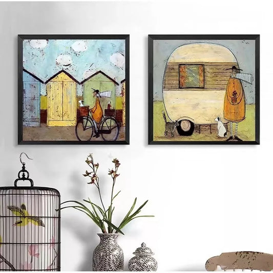 Pintura Para Sala De Estar Abstrata Nórdica Contemporânea