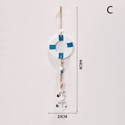 Pingente Decorativo Náutico Em Madeira Para Parede Mediterrâneo