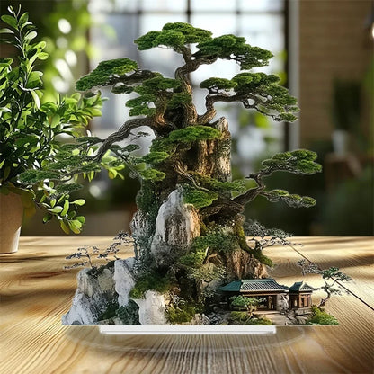 Árvore Decorativa Para Mesa Escritório Acrílica 2D