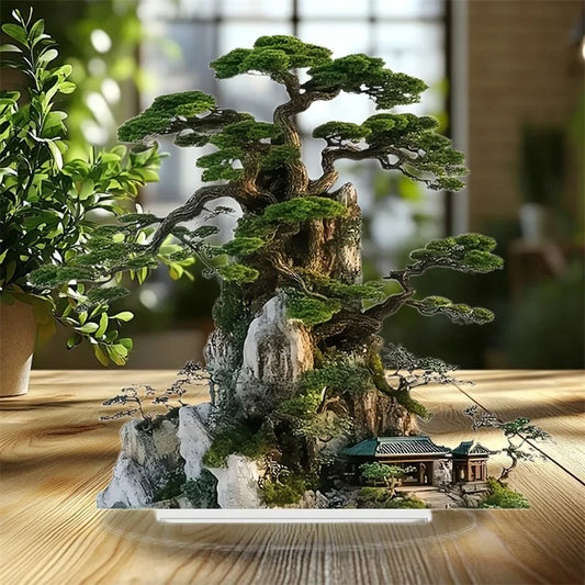 Árvore Decorativa Para Mesa Escritório Acrílica 2D