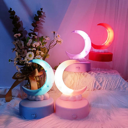 Luminária Noturna Lunar para Quarto Infantil LED Multimodo