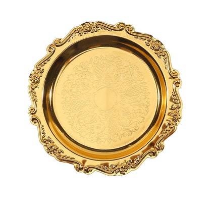 Bandeja Decorativa Multifuncional de Metal Dourado Prata Premium