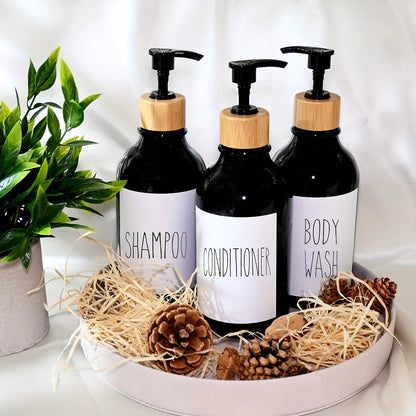 Dispenser de Shampoo e Condicionador para Banheiro Reutilizável