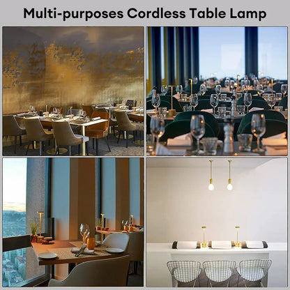 Lâmpada de Mesa LED Recarregável com Sensor de Toque e Iluminação Ambiental Personalizável