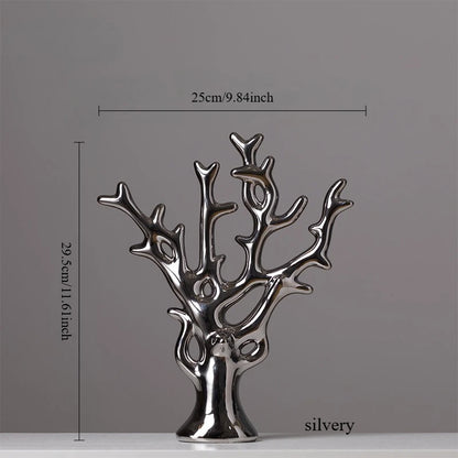 Estatueta Cerâmica Moderna Para Decoração De Mesa Cervo