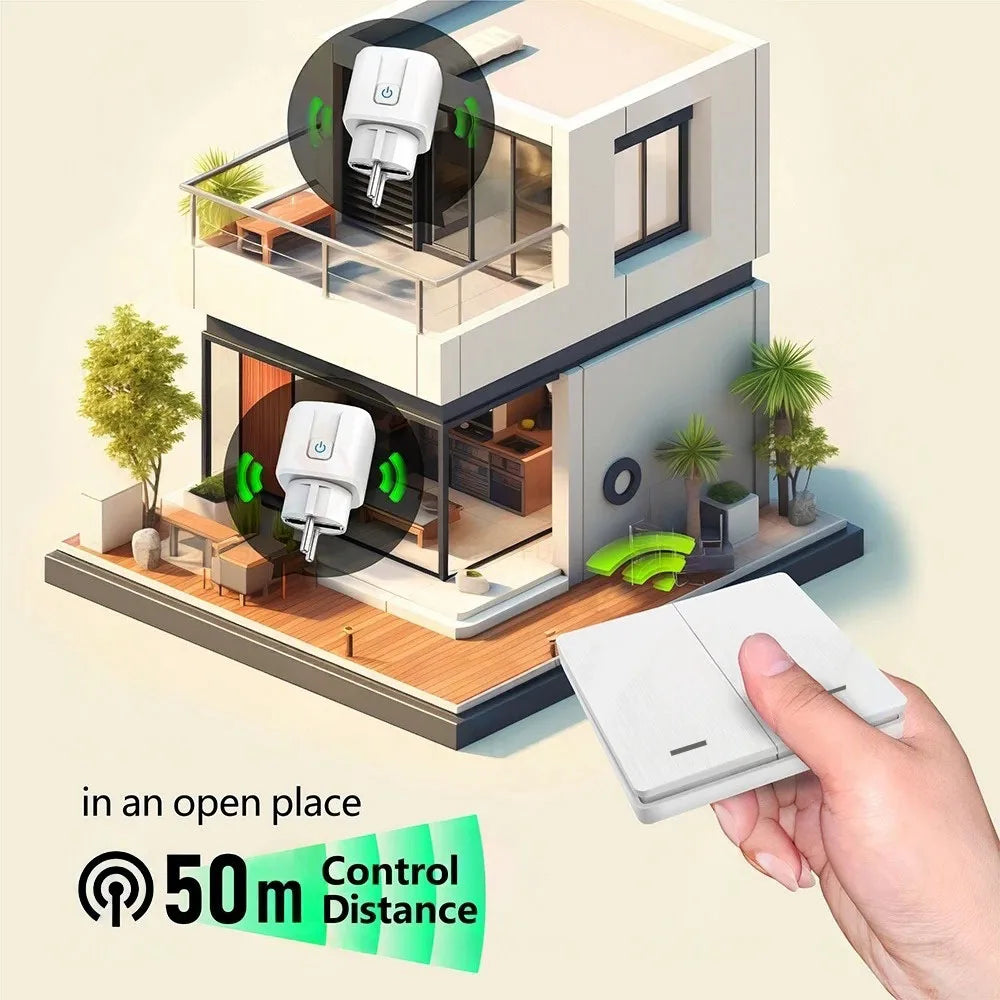 Tomada Inteligente Doméstica Com Controle Remoto RF 433MHz