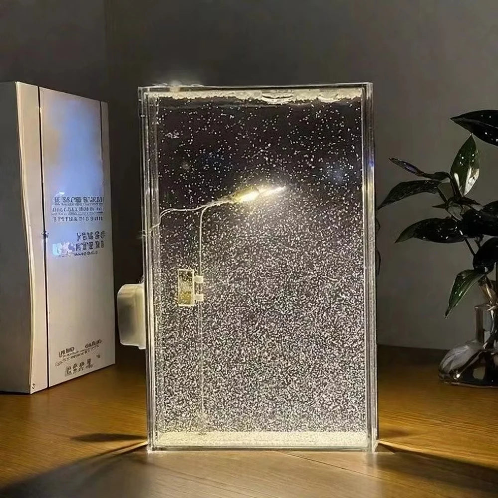 Iluminação Decorativa LED Para Mesa Com Neve Artesanal