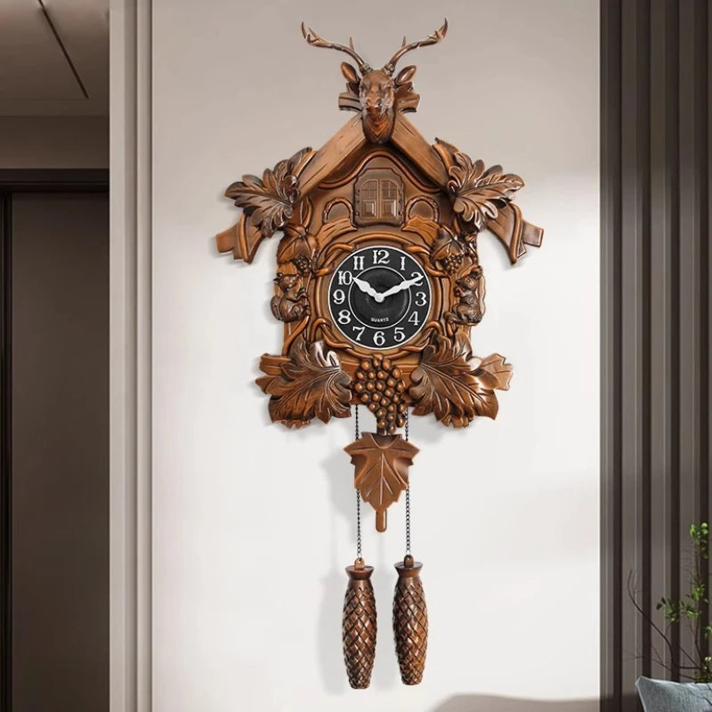Relógio de Parede Cuco Retro para Sala Premium