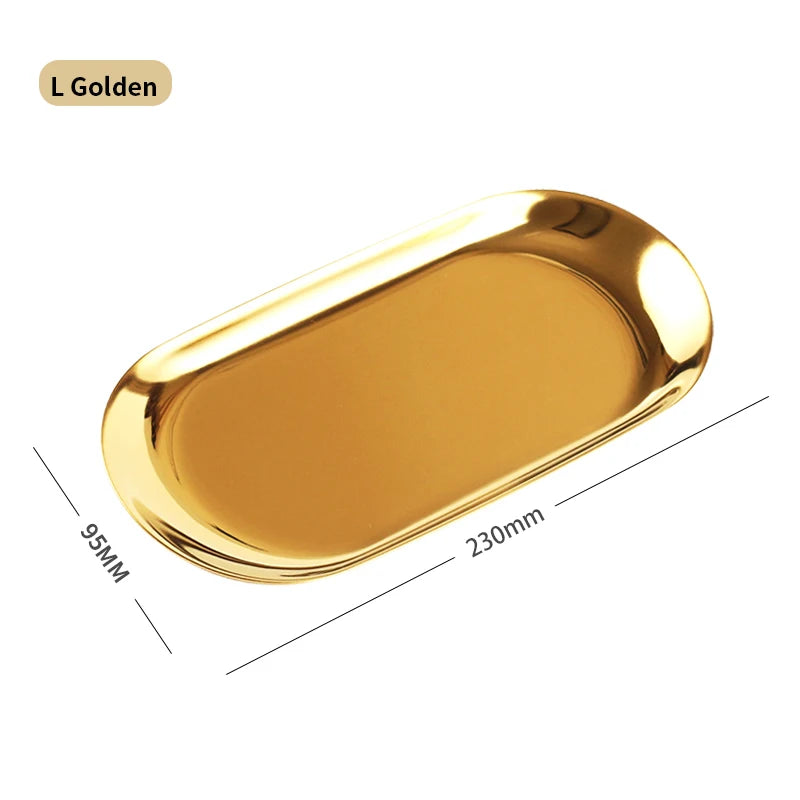 Bandeja De Ouro Rosa Para Jóias Nórdicas Organizador