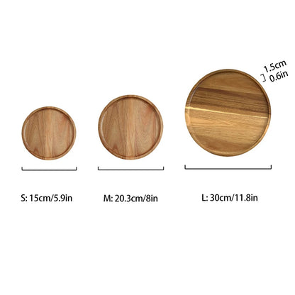 Bandeja Circular de Madeira para Cozinha Profissional Multifuncional