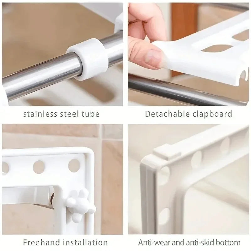 Prateleiras Organizadoras Modulares para Cozinha – Aço Inox e ABS com Design Moderno e Alta Durabilidade