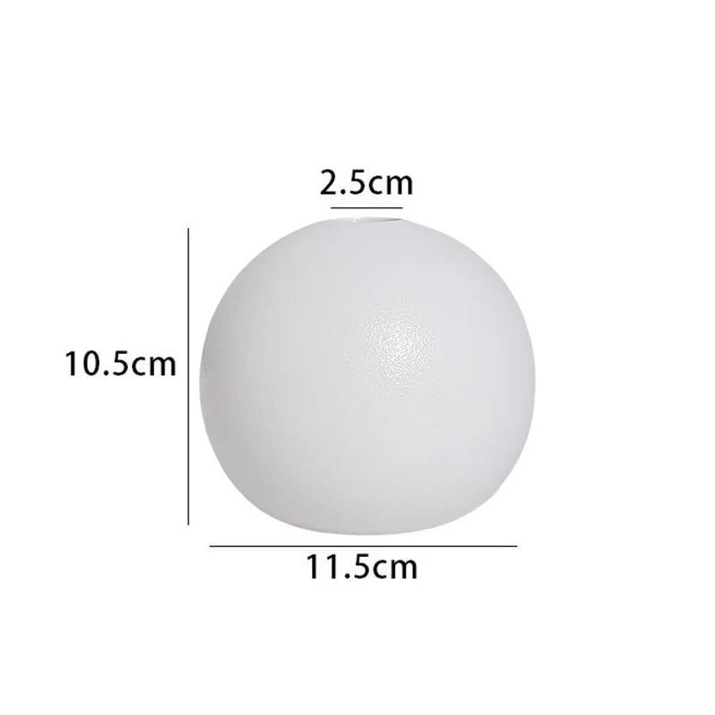 Vaso Oval de Cerâmica Decorativo Minimalista Sala Nórdica